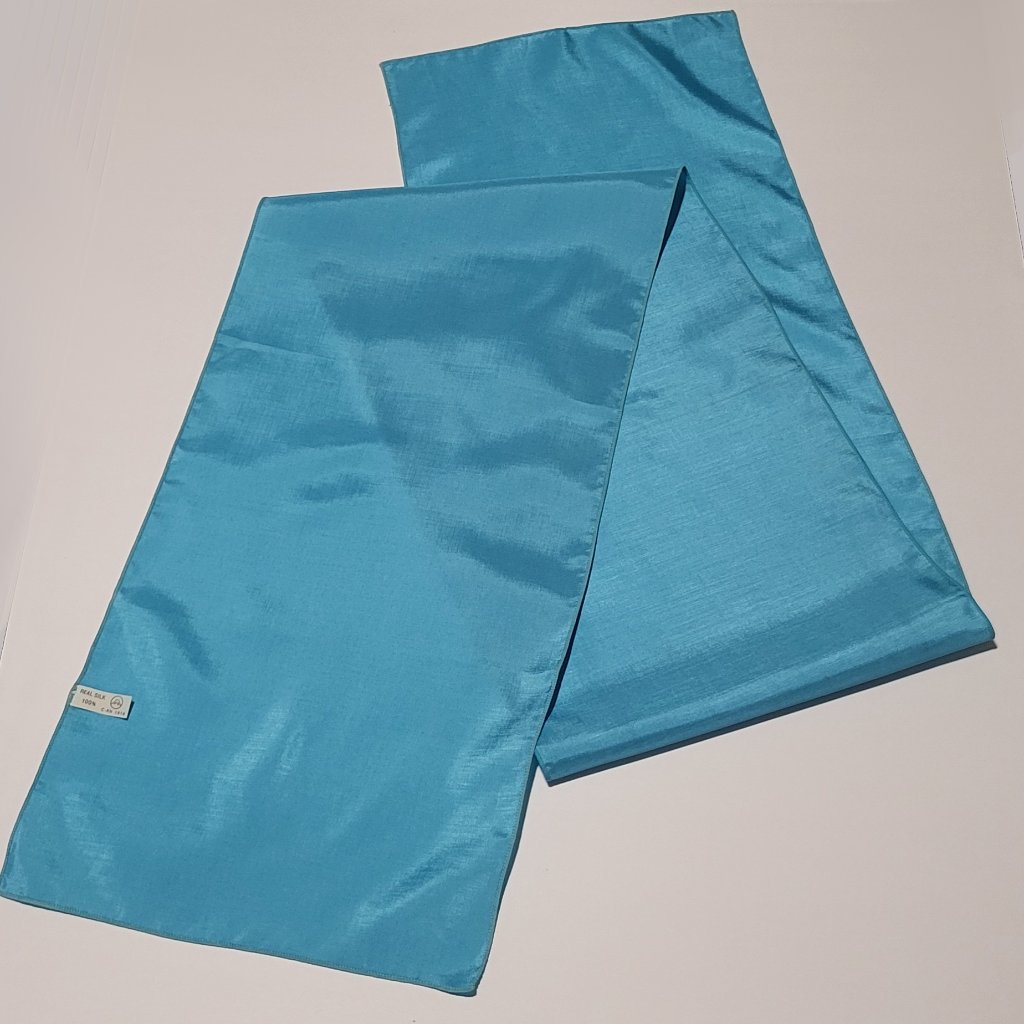 Turquoise Blue Pure Silk Scarf